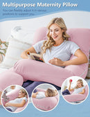 Meiz Pregnancy Pillows, Pregnancy Pillows for Sleeping, Pregnancy Body Pillow Cooling, Maternity Pillow for Pregnant Woman with Cooling Jersey Cover, Pink by TinyTreasures Baby Boutique