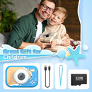Kids Camera Waterproof, IP68 Underwater Camera for Kids Aged 3-12, HD Kids Digital Camera with 1080P Video Recording, Durable ABS Material, Pool Toys for Boys Girls with 32GB Card(Blue) by TinyTreasures Baby Boutique