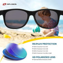 RIVBOS Kids Sunglasses Polarized UV Protection Flexible Rubber Glasses Shades with Strap for Boys Girls RBK004 by TinyTreasures Baby Boutique