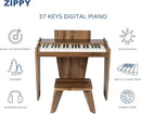 ZIPPY Kids Piano Keyboard, 37 Keys Digital Piano for Kids, Music Educational Instrument Toy, Wood Piano for 3+ Girls and Boys (Walnut Basic) by TinyTreasures Baby Boutique