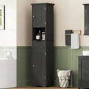 ChooChoo 67" Tall Bathroom Storage Cabinet Freestanding with Adjustable Shelves, Narrow Storage Linen Cabinet with 2 Doors and 1 Drawers for Bathroom, Living Room, Kitchen, Black by CozyNest Decor
