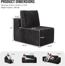 Single Sofa 1 Seat Couch with Deep Seat Memory Foam Cloud Chair with Pillows Large Sofa with L Shape for Living Room Bedroom (Strip Grey, Single) by CozyNest Decor