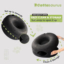 Cattasaurus Peekaboo Cat Cave, Extra Spacious for Multiple & Large Cats 12+ lbs, Scratch Detachable Beds for Indoor Cats, Washable Tunnel Bed, Comfy Cat Donut Tunnel (Light Gray+Dark Gray, Jumbo) by CozyNest Decor