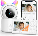 Baby Monitor, 4.3" Video Baby Monitor with 1080P Camera, Smart 2.4G WiFi Audio Monitor with Remote PTZ, Night Vision, 2-Way Talk, Sleep Mode, RGB Night Lights, Lullabies & 1000ft Range, APP Control by TinyTreasures Baby Boutique