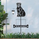 BAYN Solar Rottweiler Silhouette Dog Breed Welcome Sign with a Lantern Outdoor Decorative Garden Stakes for Yard, Lawn, Patio, Pathway by GreenHaven Gardens