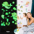 Glow in The Dark Stars Mermaid Wall Decals, Turtle Ocean Fish Stickers for Ceiling, DIY Wall Decor for Nursery Playroom Living Room, Birthday Christmas Gift by CozyNest Decor