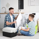 TheWarmHome Organization and Storage Basket for Organizing - Jumbo 3 Pack 17.7x13.8x9.7 inch Fabric Storage Cubes for Closet Gifts Organizer Empty Book (White & Black) by TinyTreasures Baby Boutique