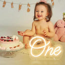 One Neon Sign for First Birthday, LED Neon Lights One Table Number Neon Light Lamp for Home Birthday Party Decor Photo Prop Christmas Gift by GreenHaven Gardens