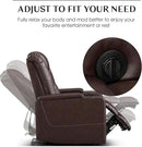 CANMOV Electric Power Recliner Chair with USB Ports and Cup Holders, Breathable Leather Home Theater Seating with Hidden Arm Storage (Red Brown) by CozyNest Decor