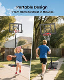 IGL Portable Basketball Hoop, 5.6-10FT Adjustable Basketball Goal System, 44 Inch Outdoor Basketball Hoop & Goals for Kids, Youth, and Adults in The Backyard, Driveway with PC Backboard by TinyTreasures Baby Boutique