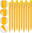 10-Pack Plastic Tent Stakes – 12-Inch Heavy Duty Canopy Anchoring Pegs for Camping, Gardening, Landscaping, Backpacking – Lightweight, Rust-Proof, Reusable Camping Stake by GreenHaven Gardens