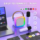 【2025 Newest】 Mini Karaoke Machine for Kids Girls & Boys - Portable Bluetooth Speaker with 2 Wireless Microphones - Kids Birthday Gifts for Ages 4-10 - Kids' Instrument Accessories - Purple by TinyTreasures Baby Boutique