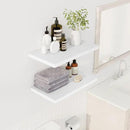 24" Floating Shelves for Wall, 12" Deep Slim White Floating Shelves, Wall-Mounted Shelves for Bedroom, Living Room, Kitchen, Bathroom - Set of 2 by CozyNest Decor