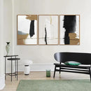 SIGNINART Black and White Abstract Framed Canvas Wall Art Set of 3, Beige Neutral Art Prints, Minimalist Modern Wall Decor for Living Room, Bedroom, Office,Above Couch 16"x24"x3 by CozyNest Decor