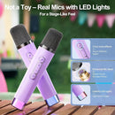 Kinglucky Karaoke Machine for Kids Girls Ages 3-12 with 2 Light-Up Microphones, Bigger Size Yet Portable Bluetooth Speaker with Voice Effects for Birthday, Family Fun & Party (Purple) by TinyTreasures Baby Boutique