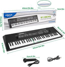 M SANMERSEN Kids Music Keyboard, 61-Key Portable Electronic Piano Toy with Microphone, Teaching Tool for Beginners, Ages 3-12, Black by TinyTreasures Baby Boutique