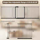 WAOWAO Baby Gate 85.83-95.24" Extra Wide Pressure Mounted Walk Through Swing Auto Close Safety Black Metal Toddler Kids Child Dog Pet Puppy for Stairs,Doorways,Kitchen by TinyTreasures Baby Boutique
