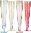 Tall V Shaped Multicolor Beautiful Champagne Flutes 10 Stemmed Set Of 4 10 5 Oz Irid by The Wine Savant