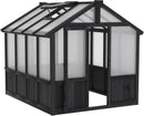 MUPATER 6 x 8 FT Walk-in Wooden Polycarbonate Greenhouse with Ventilated Window & Lockable Door, Multi-Layer PC Panels for UV Protection, Greenhouse Kit for Outdoor, Garden and Backyard, Black by GreenHaven Gardens