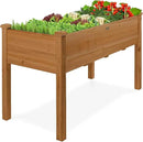 Best Choice Products 48x24x30in Raised Garden Bed, Elevated Wood Planter Box Stand for Backyard, Patio, Balcony w/Bed Liner, 200lb Capacity - Acorn Brown by GreenHaven Gardens