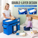 TAILI 2 Tier Extra Large Moving Bags, 2 Pack Blue Heavy Duty Totes For Storage with Visible Window, Wrap Around Handles, Storage Bags for Space Saving, Alternative to Moving Boxes by TinyTreasures Baby Boutique