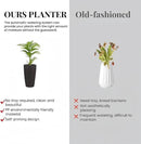 2Pack 22" High Modern Plant Pots Planter-Self-Watering Indoor/Outdoor Planting with Drain Holes, Water Level Monitor, Inner Bucket for Front Porch Patio, Brown Rattan Conical by CozyNest Decor