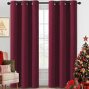 H.VERSAILTEX Christmas Curtains for Bedroom Thermal Insulated Room Darkening Living Room Curtains 84 Inch Long Grommet Privacy Protection Window Curtain Panels/Drapes for Nursery, 2 Panels, Burgundy by CozyNest Decor