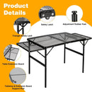 Grill Table Folding Table with 2 Wing Panels 3FT+1.4 FT with with 1×2/5 L Storage Bag Mesh Desktop 2 Height Adjustable Portable Grill for Outdoor Indoor Beach BBQ Picnic Travel RV Black by GreenHaven Gardens