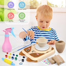 Skirfy Pottery Wheel for Kids Clay Sculpting Tools & Painting Kit,DIY Kits Clay Maker for Beginners with 6 Packs Clays,Birthday Gift Toys for Boys,Art&Crafts Kits for Ages 6-8 8-12 by TinyTreasures Baby Boutique