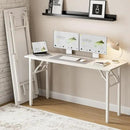Frylr Small Folding Computer Desk – Portable 55.1 Inch Foldable Laptop Table, Collapsible and Compact for Easy Storage and Fast Setup, Lightweight for Small Spaces, Craft and Study Use, White by CozyNest Decor