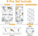 Custom Crib Bedding Set - 5 Pcs Customized Baby Crib Set with Name - Soft Double Layer Marine Animals Nursery Baby Bedding Set for Girls Boys - Personalized for Infant Toddler by TinyTreasures Baby Boutique
