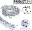 Frienda Heavy Duty Steel Wire Flexible Tubing with Fasteners PVC High Pressure Drain Hose Tube Pond Tubing Clear Wire Reinforced for Pond Bilge Pump Vacuum Suction Hose(3.3 Ft, 1 Inch Id) by GreenHaven Gardens