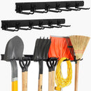Locking Garden Tool Organizer, Garage Organization Wall Mount Storage Rack, Heavy Duty Metal Yard Tool Organizer, Adjustable Hanging Hooks, Hold Up to 420lbs (96Inch Black) by GreenHaven Gardens