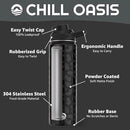 Chill Oasis Water Bottle | Compatible With Popular Flavor Cartridges | BPA Free, Leak Proof, Double-Walled Vacuum Insulated Stainless Steel, and Dishwasher Safe | Cold for 24 Hours (Leopard, 22oz) by CozyNest Decor