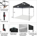 CROWN SHADES 10x10 Pop Up Canopy Tent - Patented Center Lock One Push Instant Outdoor Canopy Beach Tent with STO-N-Go Bag 8 Stakes & 4 Sand Bags，Black by GreenHaven Gardens