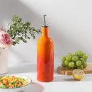 Sweejar Ceramic Olive Oil Dispenser Bottle, 20 Oz EVOO Oil and Vinegar Dispensing Bottle with Spout for Kitchen, Set of 1, 24 Fl Oz (Gradient Orange) by CozyNest Decor