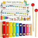 LOOIKOOS Xylophone for Kids Wood Xylophone with 2 Mallets Educational& Preschool Learning Baby Percussion Wooden Musical Instruments Toys for Boys and Girls by TinyTreasures Baby Boutique
