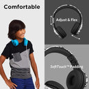 LilGadgets Connect+ Pro Wired Kids Headphones for School w/Microphone, Volume Limiting & Noise Reduction Over-Ear Headset w/Cord, SharePort Technology & SoftTouch Padding, Black Headphones for Kids by TinyTreasures Baby Boutique