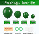 130pcs Dark Green Balloons Different Sizes 18" 12" 10" 5" Hunter Green Balloons for Birthday Dinosaur Baby Shower St. Patrick's Day Summer Jungle Forest Safari Party Decorations by CozyNest Decor