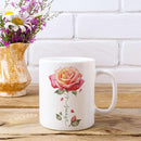 Novelty Rose Accent Cup For Girl, Personalized Rose Flower Coffee Mug 11oz 15oz, Customized Rose Lover Ceramic Cup With Name, Custom Flower Design Mug, Gift For Anniversary by CozyNest Decor