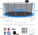 SKYUP Tranpoline 1500LBS 16 15 14 12 10 8 FT Tranpoline for 7-10 Kids and Adults, Windproof Outdoor Tranpoline with Enclosure Net, Basketball Hoop, Easy to Install & Last Long - ASTM Approved by TinyTreasures Baby Boutique