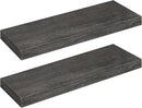 HOOBRO Floating Shelves for Wall, Wall Mounted Shelf Set of 2, 23.6" Hanging Shelf with Invisible Brackets, for Wall in Bathroom, Bedroom, Toilet, Kitchen, Living Room, Office, Charcoal Gray BC60BJ01 by CozyNest Decor