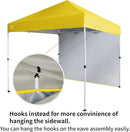 CROWN SHADES 8x8 Pop Up Canopy with 1 Side Wall - Beach Tent with One Push Setup - Outdoor Sun Shade for Events, Parties, Camping - Gazebo with STO-N-Go Cover Bag (Yellow) by GreenHaven Gardens