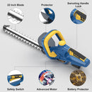 Hedge Trimmer for Dewalt 20V Battery, Cordless Hedge Trimmer with 22'' Dual-Action Blade, 1600RPM, 3/5'' Cutting Width, Rotating Handle & Dual Switch Design (Battery Not Included) (Navy Blue) by GreenHaven Gardens