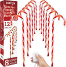 Luditek 24.5 inch Christmas Candy Cane Pathway Markers Set of 12 Christmas Outdoor Outside Decorations Lights 8 Blinking Modes Indoor Holiday Xmas Yard Patio Garden Walkway Decor by GreenHaven Gardens