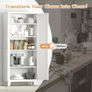 70.87" H Metal Kitchen Pantry Cabinet, Freestanding Cupboard with 2 Doors and 4 Adjustable Shelves, Tall Metal Storage Cabinet for Kitchen, Bathroom, Dinning Room or Laundry Room （White） by CozyNest Decor