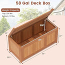Tangkula 58 Gallon Wood Deck Box, 3-in-1 Patio Storage Bench Stool w/Flip Top for Cushions, Pool Supplies, Gardening Tools, Outdoor Container Chest for Garden, Backyard, Poolside by CozyNest Decor