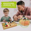 TenFans Montessori Busy Board with 8 LED Light Modes - Sensory Toys for 1-3 Year Olds & Airplane Travel, Wooden Activity Board Develops Fine Motor Skills by TinyTreasures Baby Boutique