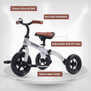 Ancaixin 3 in 1 Toddler Tricycles for 2-5 Years Old Boys Girls with Adjustable Seat Detachable Pedal and Bell, Foldable Baby Balance Bike Riding Toys, Kids Birthday Christmas New Year Gift (Silver) by TinyTreasures Baby Boutique