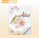 Custom Baby Bedding Set - 5 Pcs Customized Nursery Bedding Set with Name - Comfortable Double Layer Crib Sets for Girls Boys - Personalized Gifts for Infants Toddlers New Parents - Floral Bird by TinyTreasures Baby Boutique